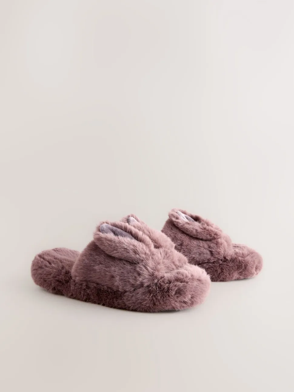 Mink Brown Bunny Faux Fur Slider Slippers