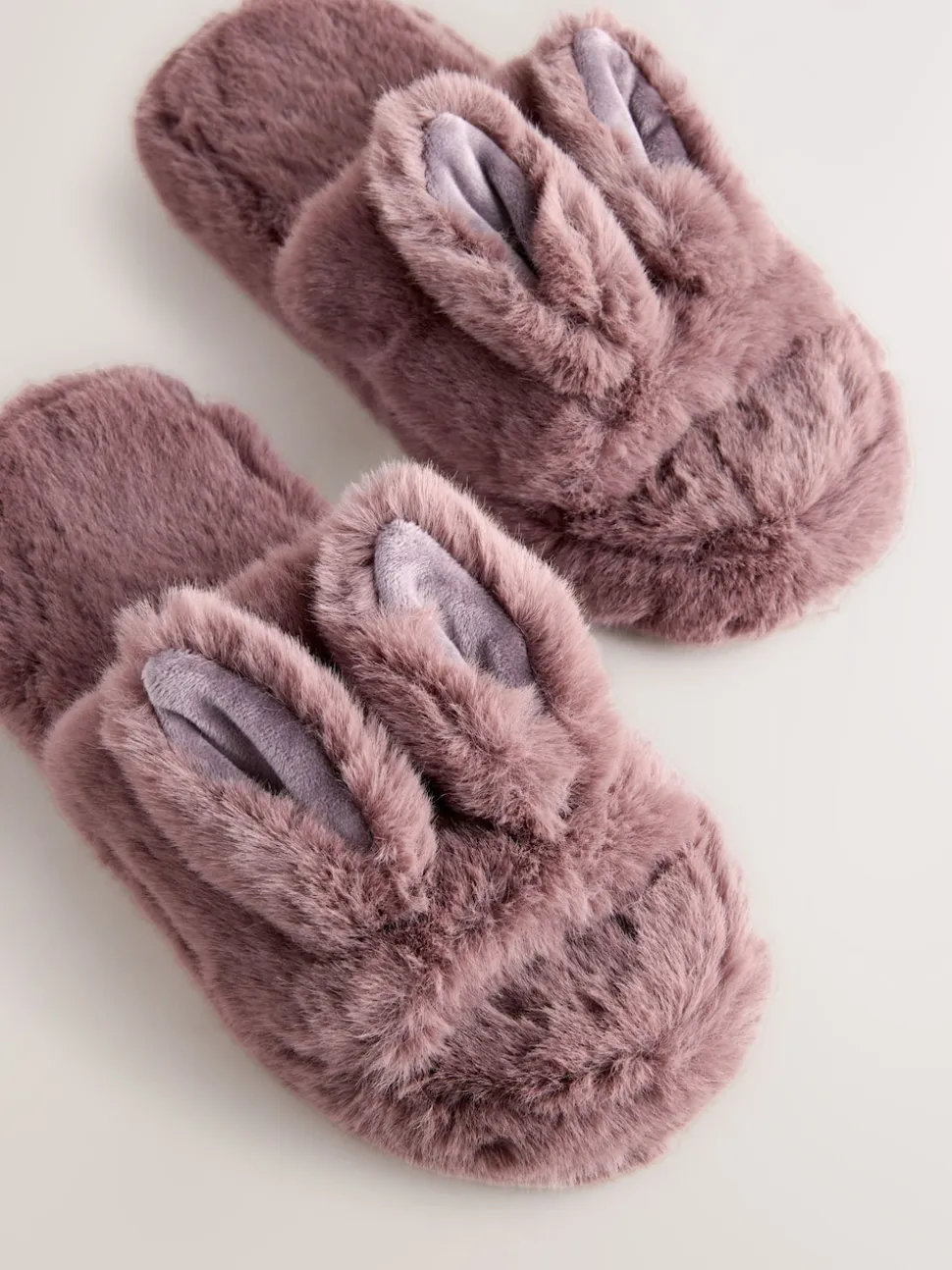 Mink Brown Bunny Faux Fur Slider Slippers