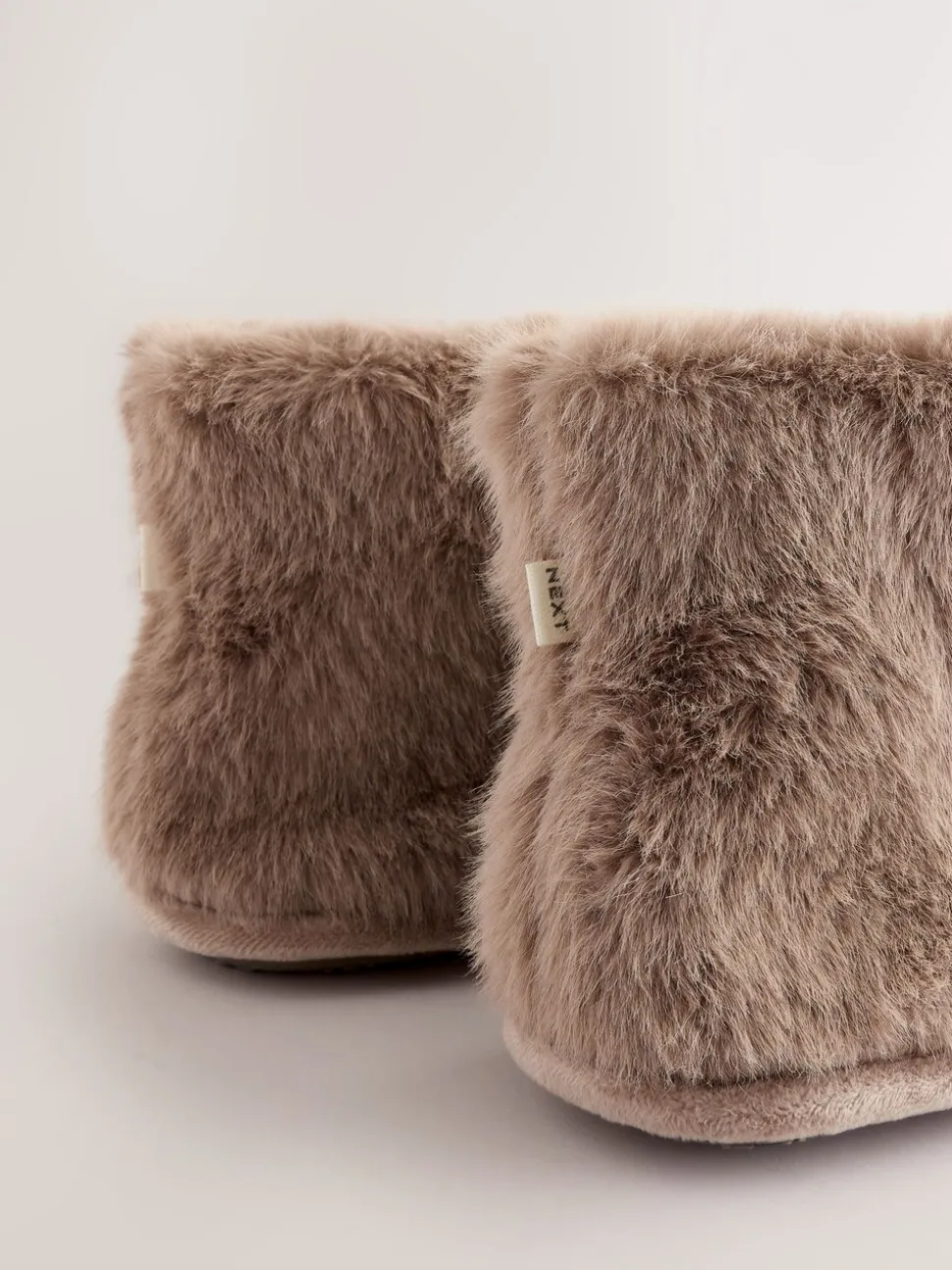 Mink Brown Faux Fur Boot Slippers
