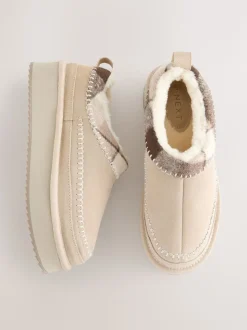 Mink Brown Forever Comfort® Leather Fur Lined Cosy Platform Shoes