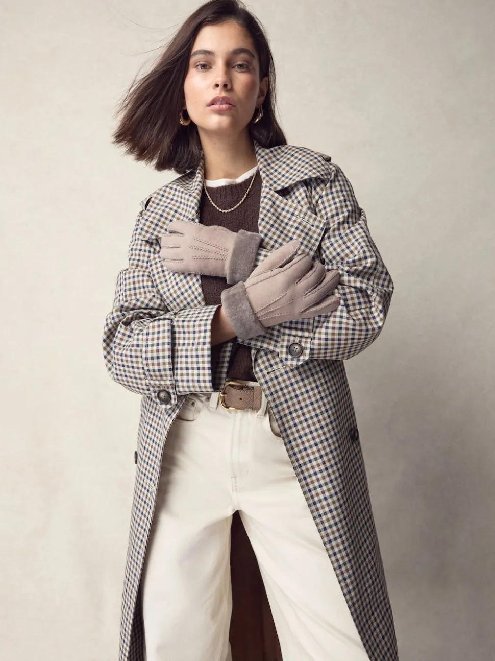 Mink Brown N. Premium Leather Sheepskin Gloves