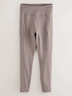 Mink Brown Power Active Sports Leggings with Pocket