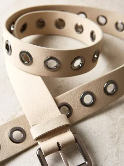 Mint Velvet Beige Leather Belt