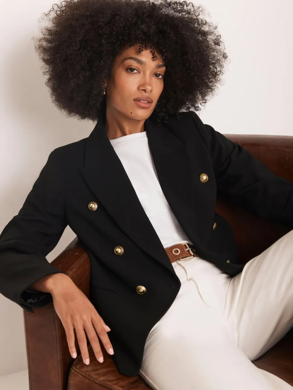 Mint Velvet Black Double Breasted Blazer
