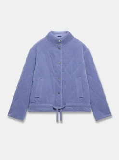 Mint Velvet Blue Cotton Blend Corduroy Quilted Jacket