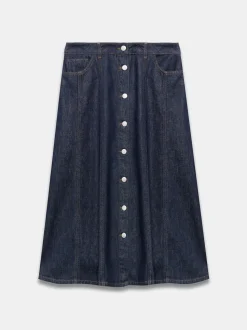 Mint Velvet Blue Denim Midi Skirt