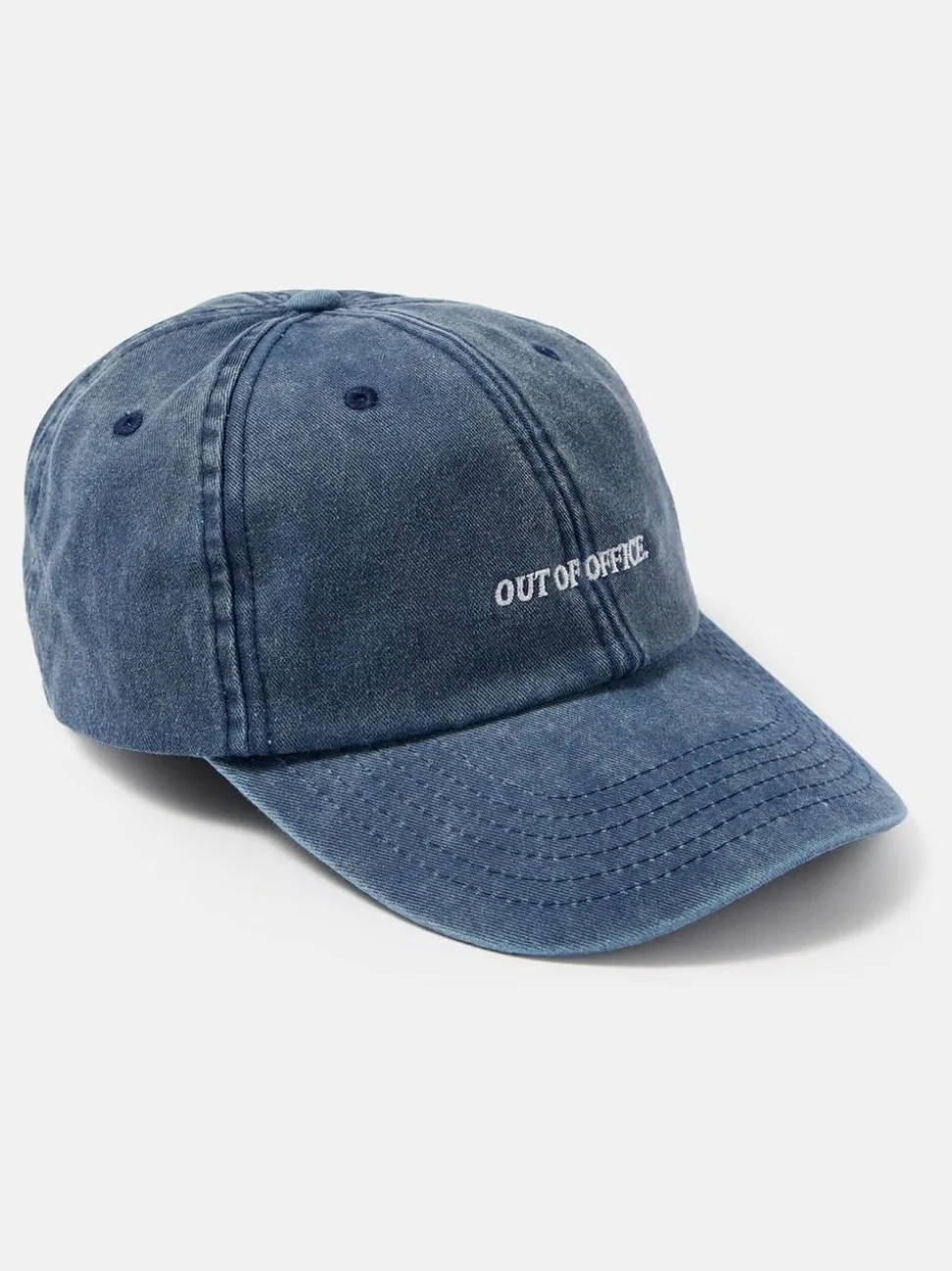 Mint Velvet Blue Denim Slogan Cap