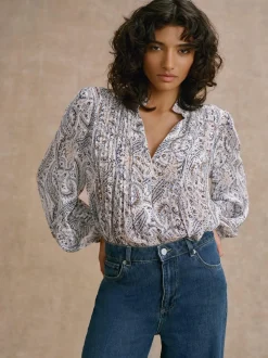 Mint Velvet Brown Paisley Print Blouse