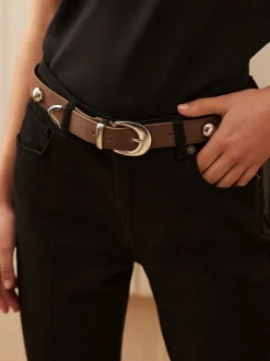 Mint Velvet Brown Statement Leather Belt