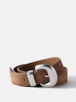 Mint Velvet Brown Suede Statement Buckle Belt
