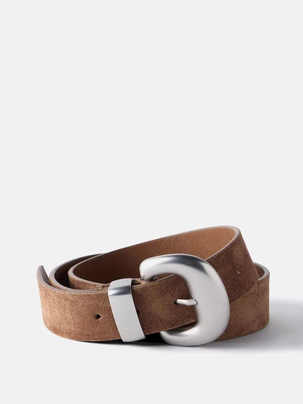 Mint Velvet Brown Suede Statement Buckle Belt