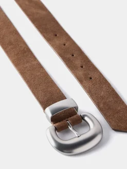 Mint Velvet Brown Suede Statement Buckle Belt