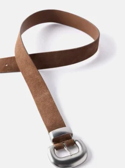 Mint Velvet Brown Suede Statement Buckle Belt