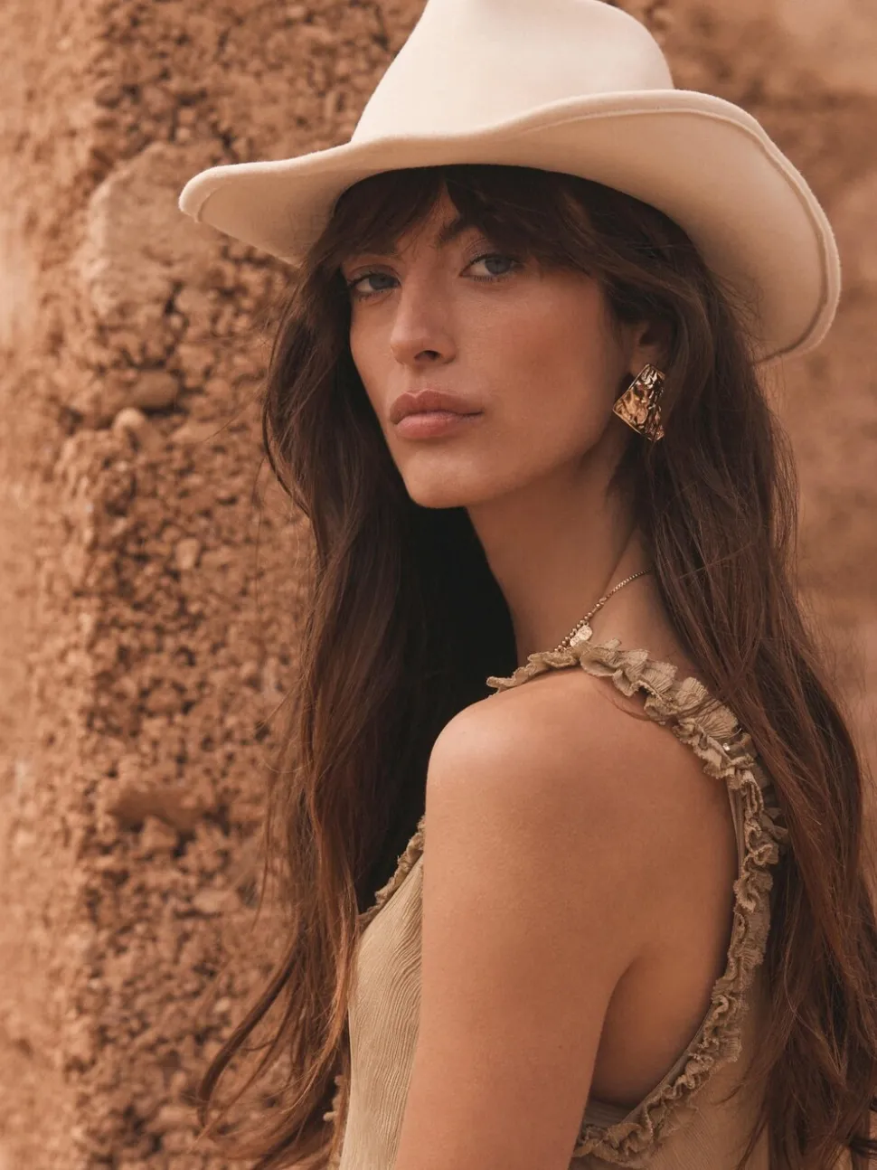 Mint Velvet Cream Cowboy Hat