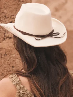 Mint Velvet Cream Cowboy Hat