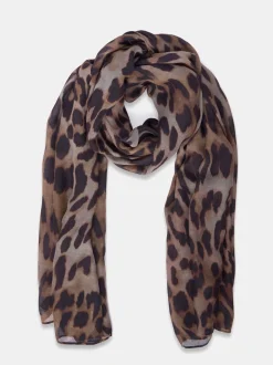 Mint Velvet Cream Leopard Print Scarf