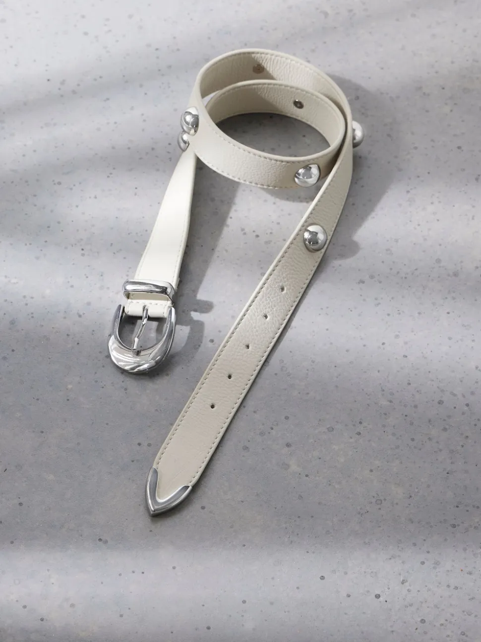 Mint Velvet Cream Statement Leather Belt