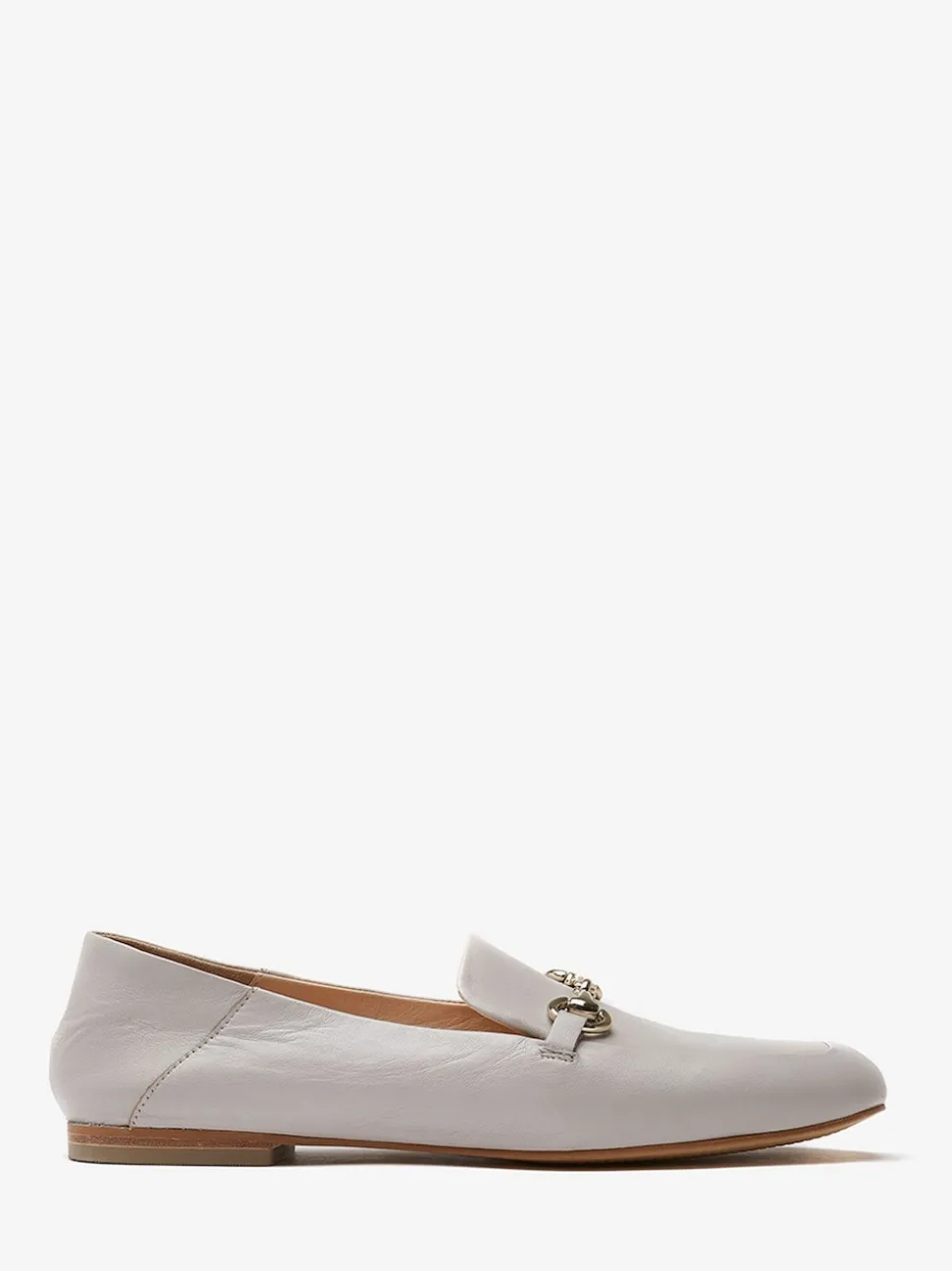 Mint Velvet Stone Cream Leather Camille Loafers