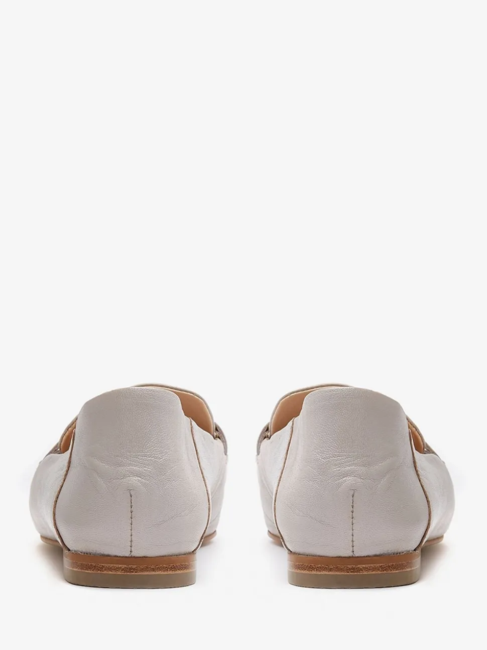 Mint Velvet Stone Cream Leather Camille Loafers