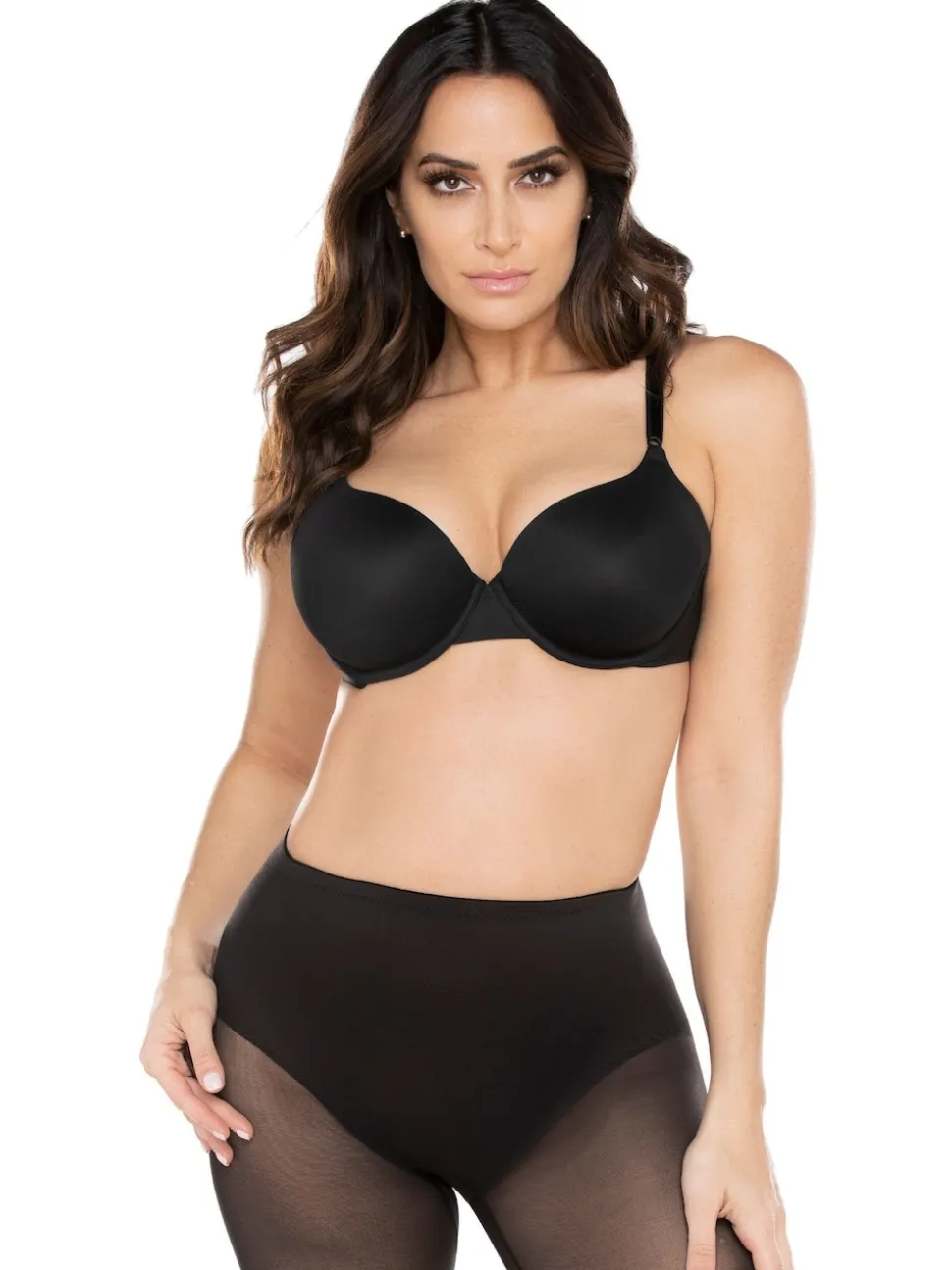 Miraclesuit Black Shapewear Sheer waistline Tummy Control Rear Lifting Boy Shorts