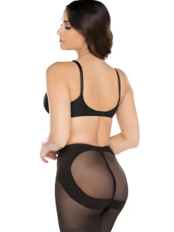 Miraclesuit Black Shapewear Sheer waistline Tummy Control Rear Lifting Boy Shorts