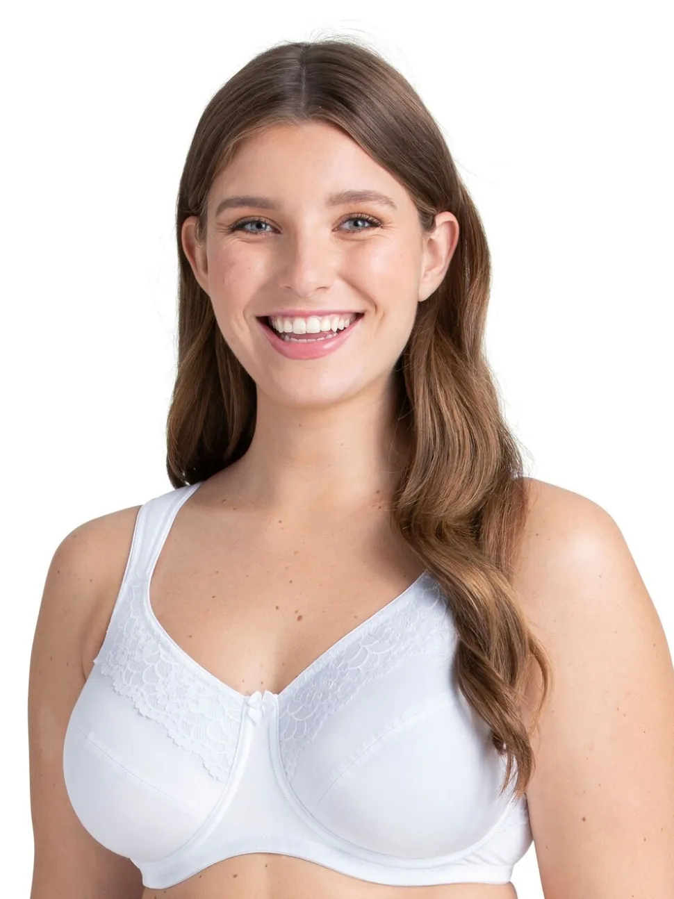 Miss Mary of Sweden White Cotton Now Minimiser Underwired Bra