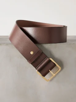 Mocha Brown N. Premium Made In Italy Wide Leather Belt