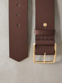 Mocha Brown N. Premium Made In Italy Wide Leather Belt
