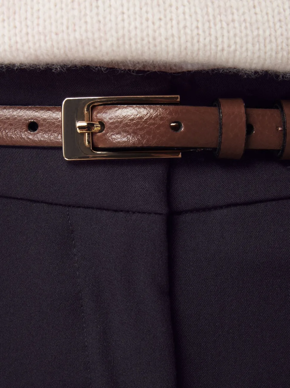 Mocha Brown N. Premium Skinny Made In Italy Leather Belt