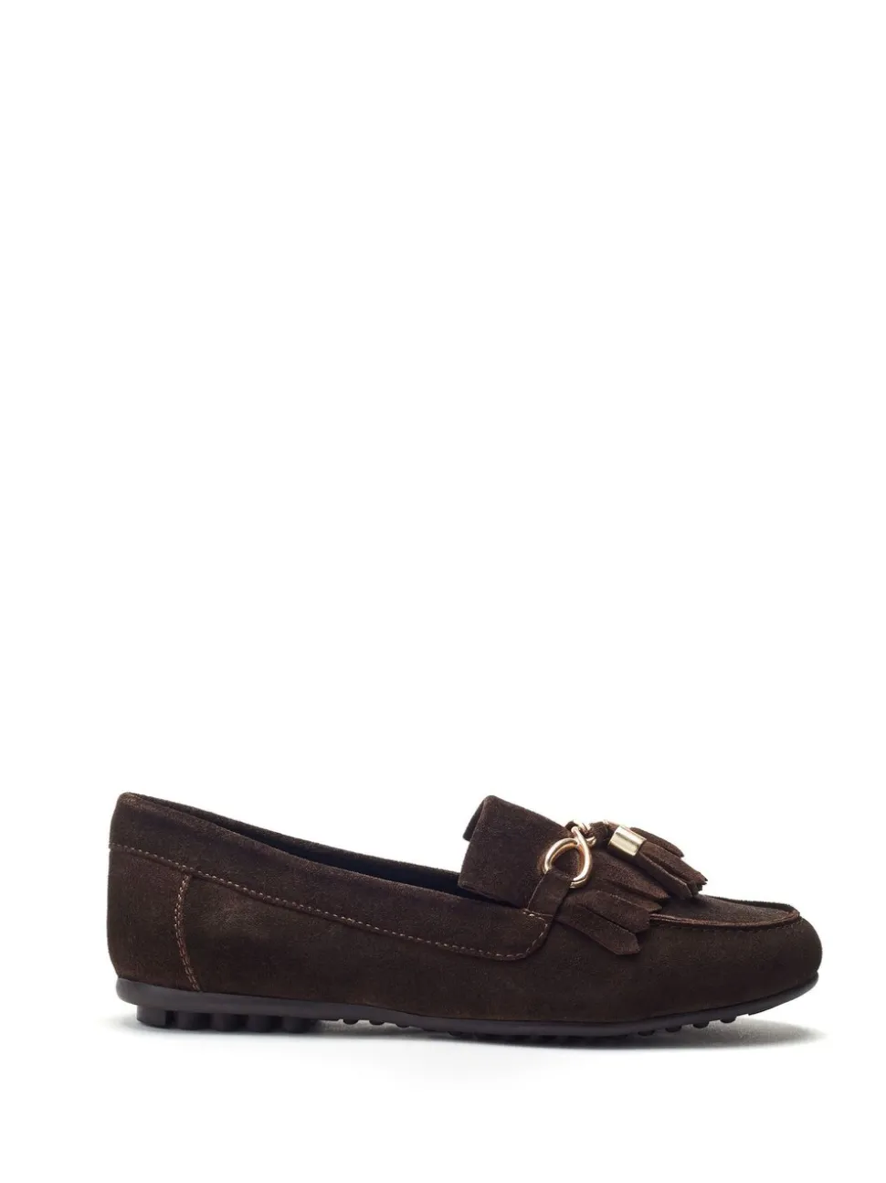 Moda in Pelle Brown Essana Chain And Tassel Detail Moccasins