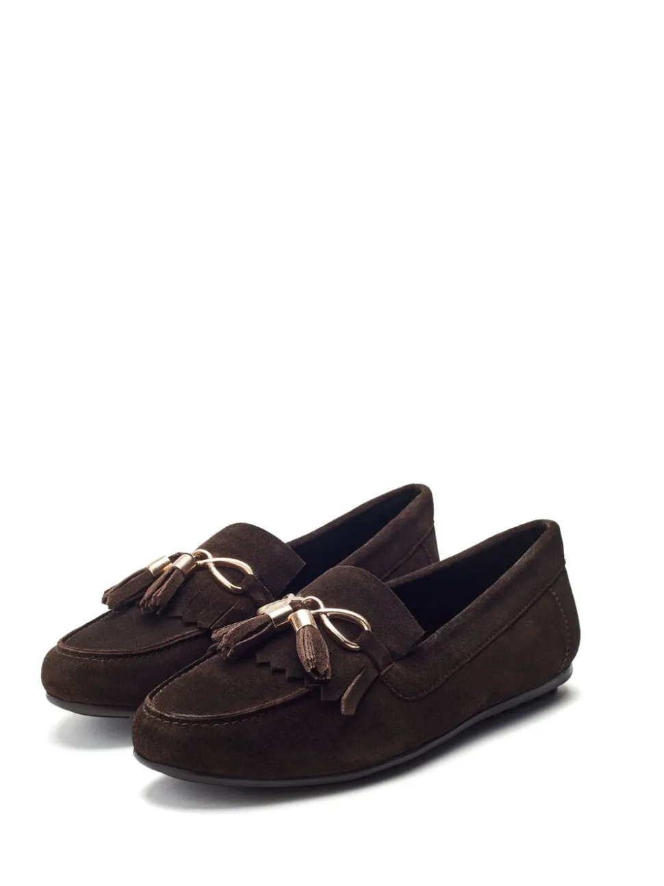 Moda in Pelle Brown Essana Chain And Tassel Detail Moccasins