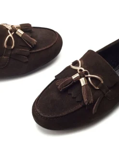 Moda in Pelle Brown Essana Chain And Tassel Detail Moccasins