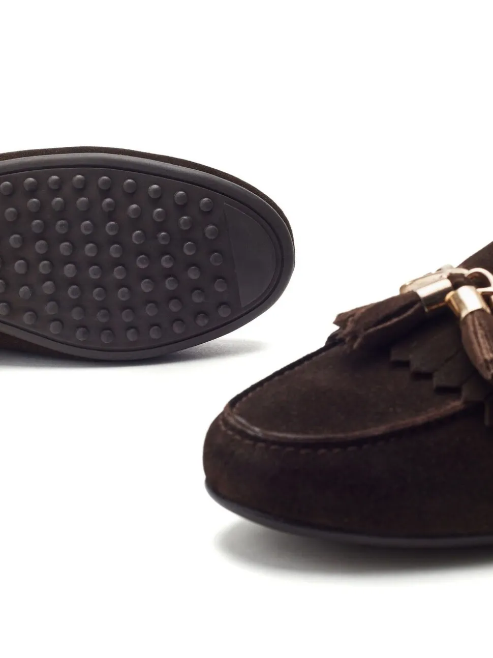 Moda in Pelle Brown Essana Chain And Tassel Detail Moccasins