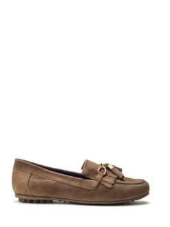 Moda in Pelle Natural Essana Chain And Tassel Detail Moccasins