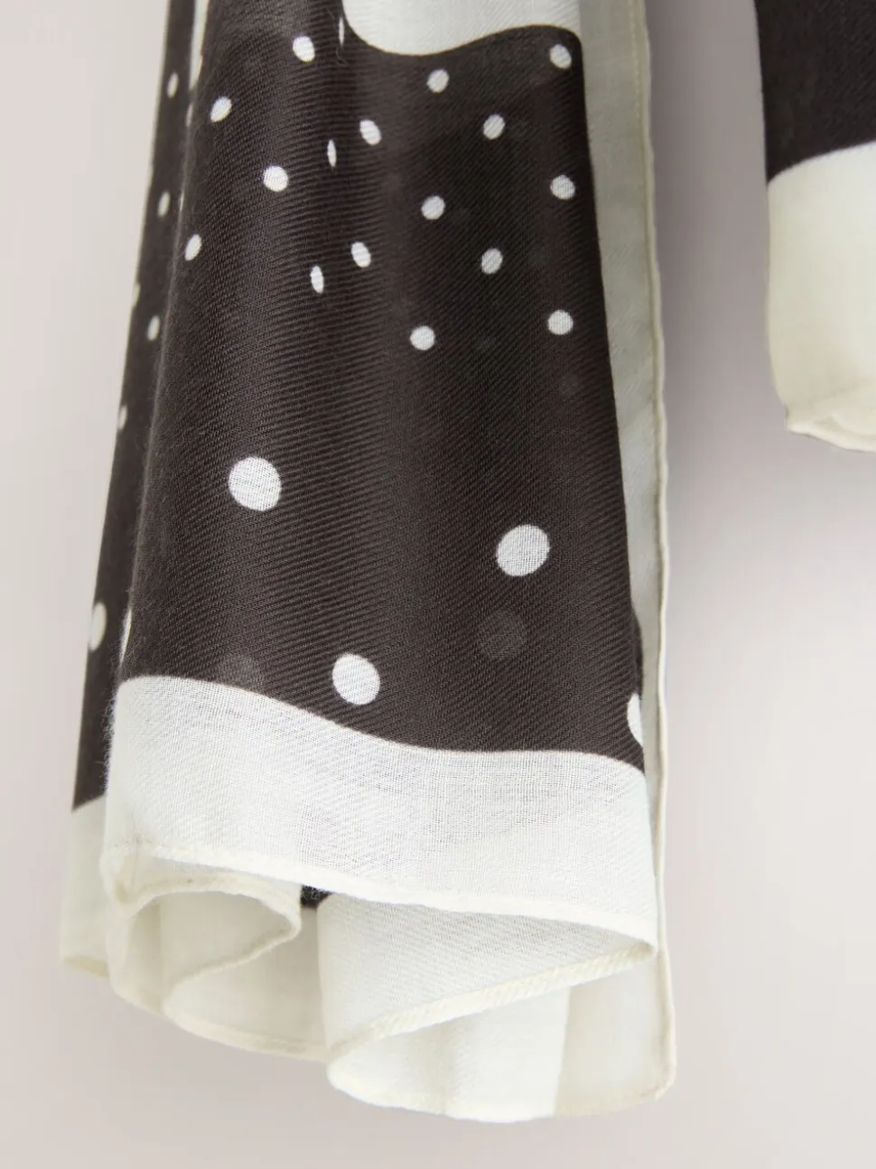Monochrome Polka Dot Print Lightweight Scarf