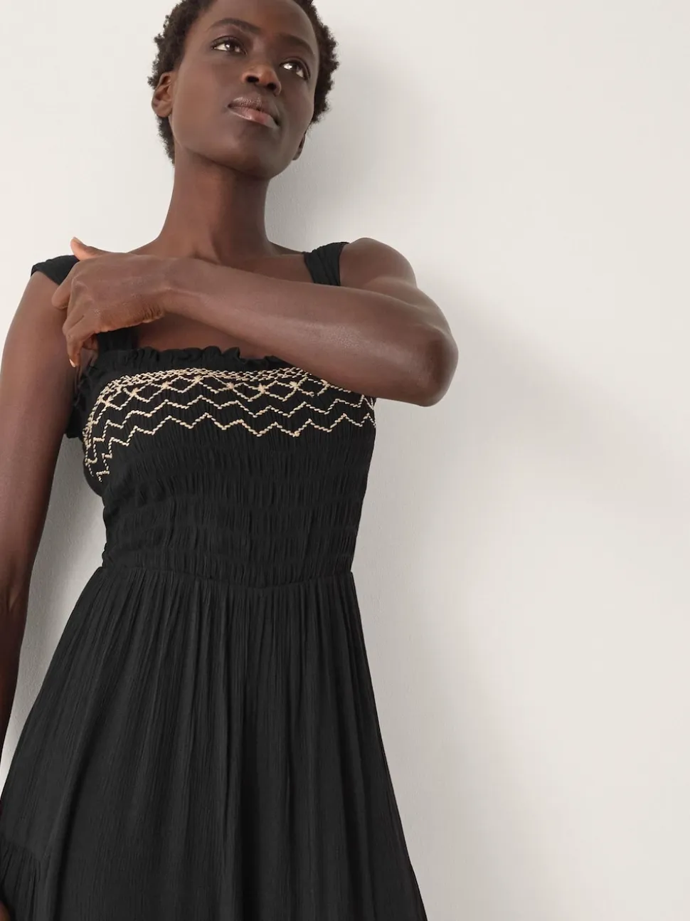 Monsoon Black Billie Embroidered Jumpsuit
