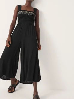 Monsoon Black Billie Embroidered Jumpsuit