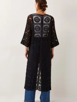 Monsoon Black Cara Crochet Beach Cover-Up