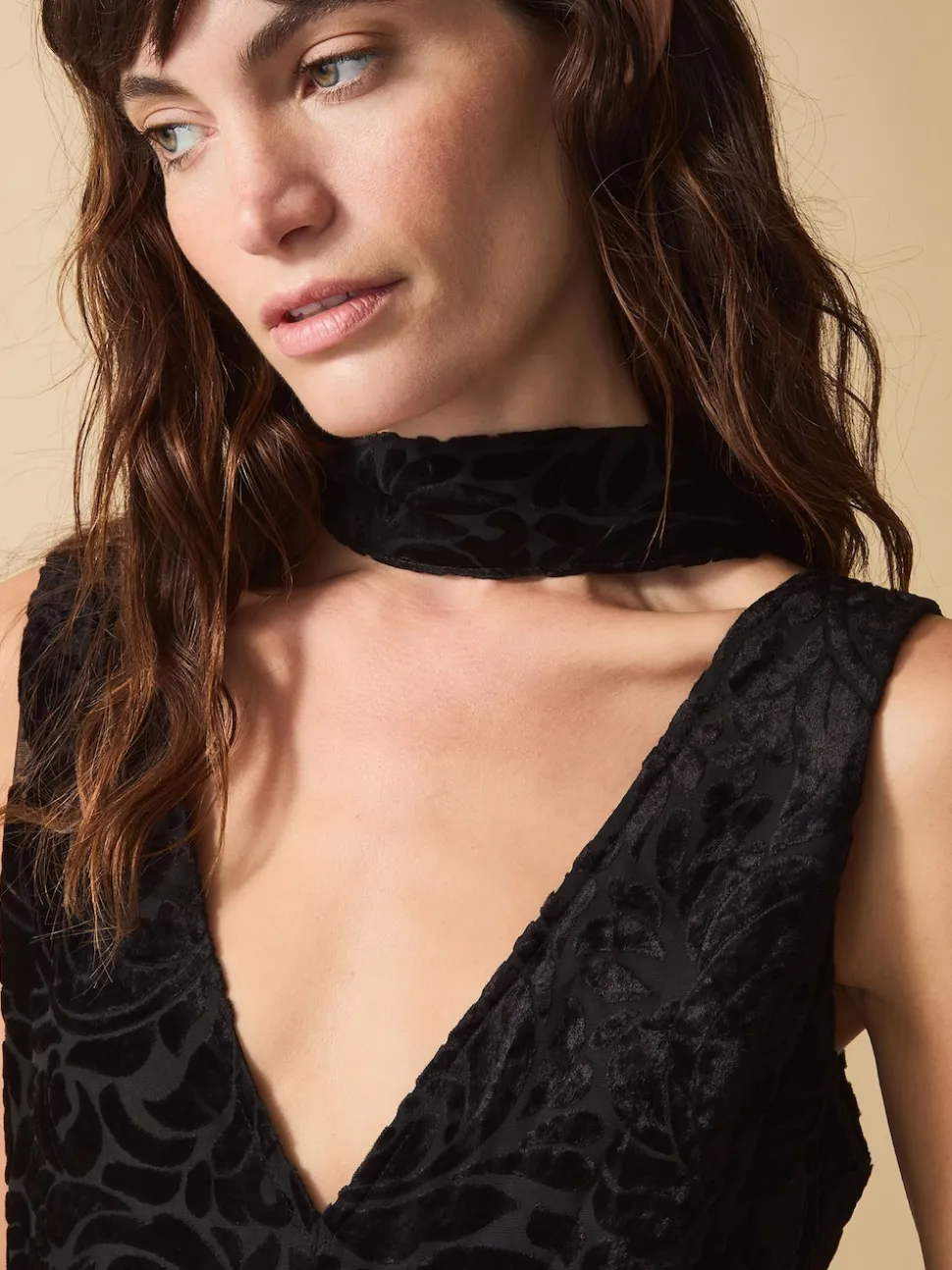 Monsoon Black Clemence Gigi Velvet Burnout Palazzo Jumpsuit