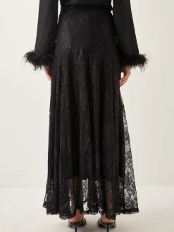 Monsoon Black Luna Lace Maxi Skirt