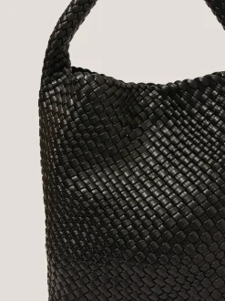 Monsoon Black Pree Woven Hobo Bag