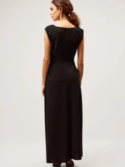 Monsoon Black Tansy Sparkle Trim Jersey Maxi Dress