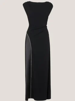 Monsoon Black Tansy Sparkle Trim Jersey Maxi Dress