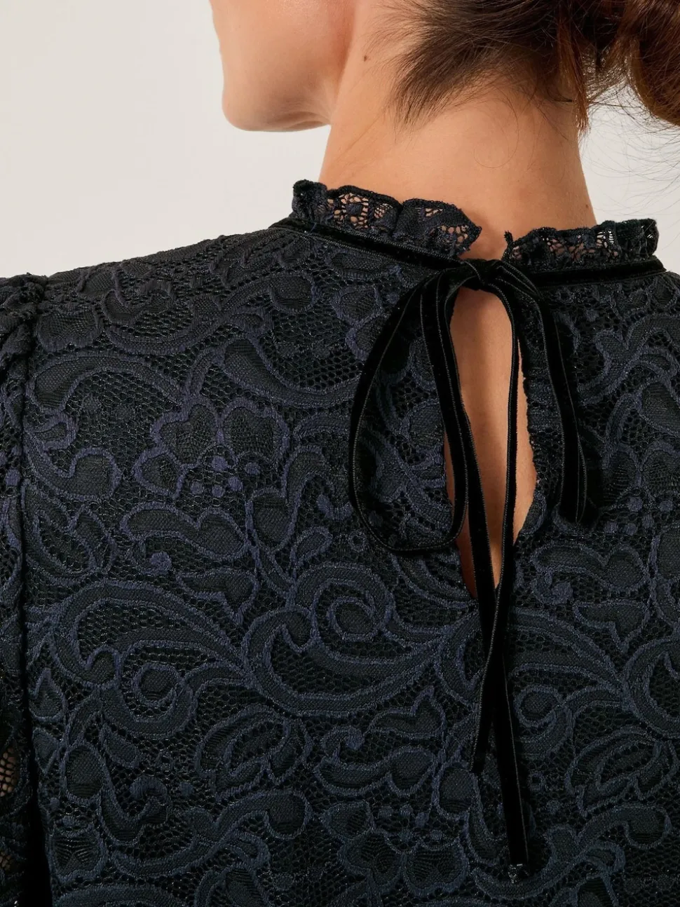 Monsoon Blue Larna Lace Long Sleeve Blouse