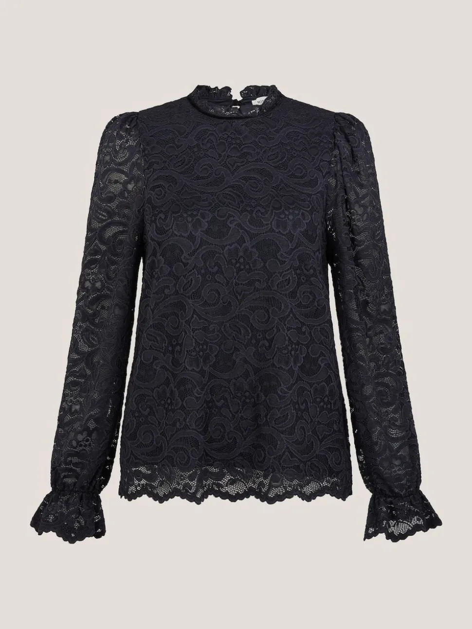 Monsoon Blue Larna Lace Long Sleeve Blouse