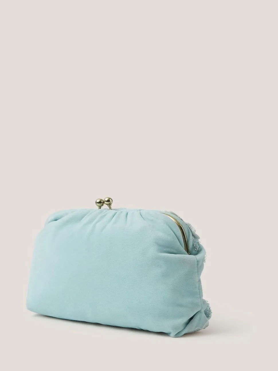 Monsoon Blue Mara Appliqué Flower Clutch