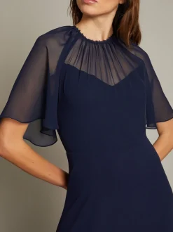 Monsoon Blue Mona Angel Sleeve Maxi Dress