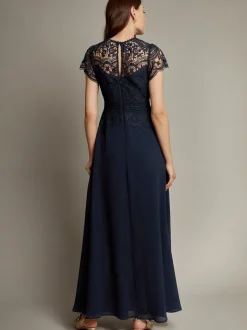 Monsoon Blue Monica Lace Maxi Dress