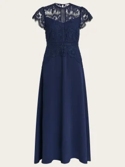 Monsoon Blue Monica Lace Midi Dress