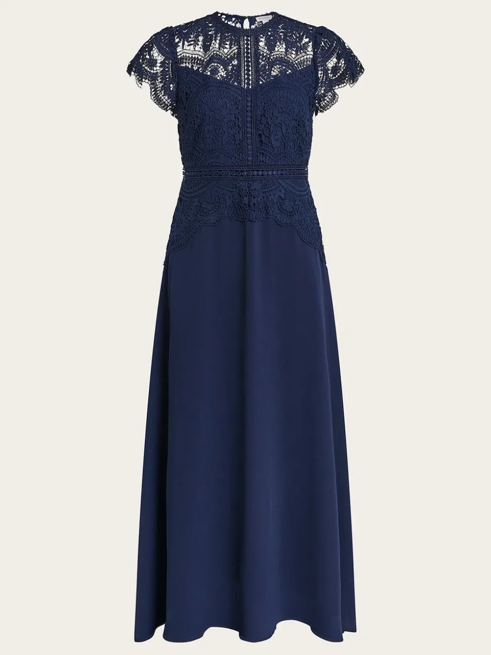 Monsoon Blue Monica Lace Midi Dress